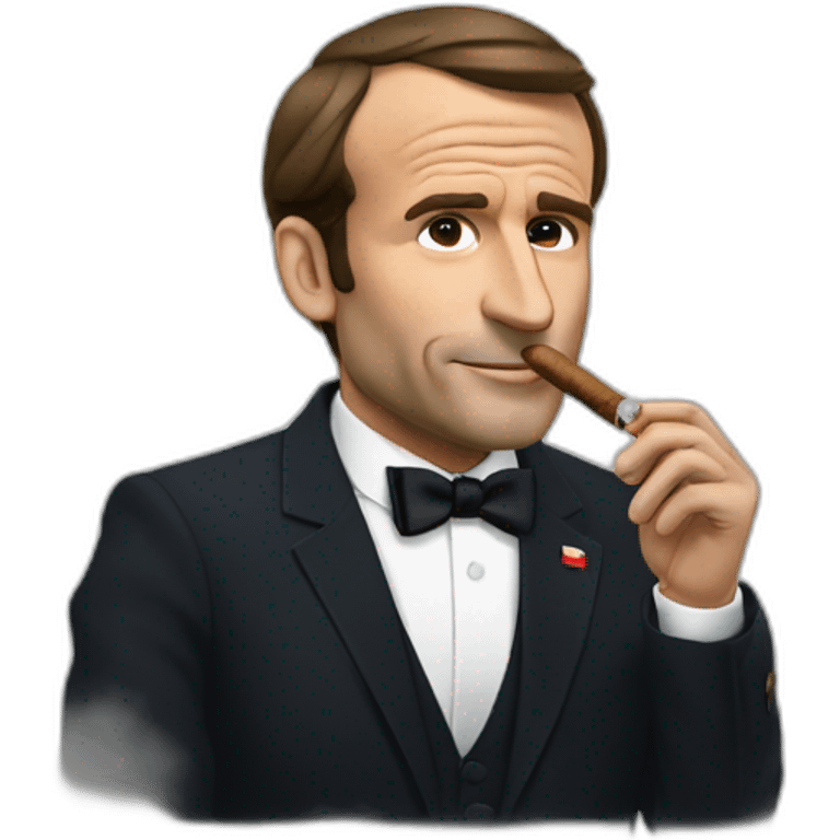 macron french president smoking a cigar emoji