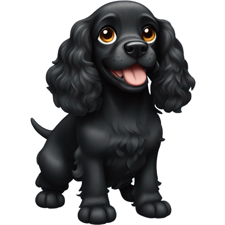 Black working cocker spaniel  emoji