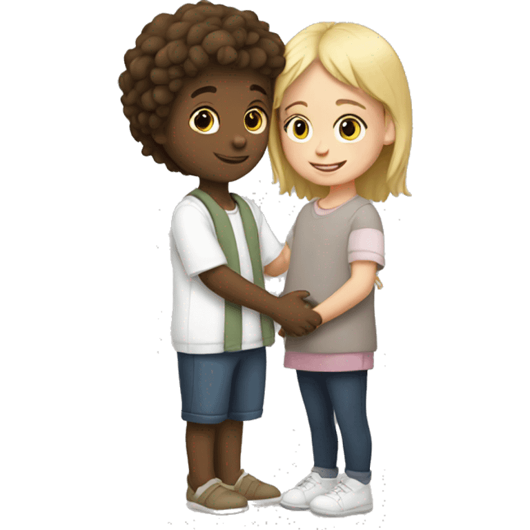 boy and girl cuddling white emoji