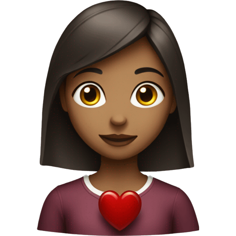 Girl with winered heart  emoji