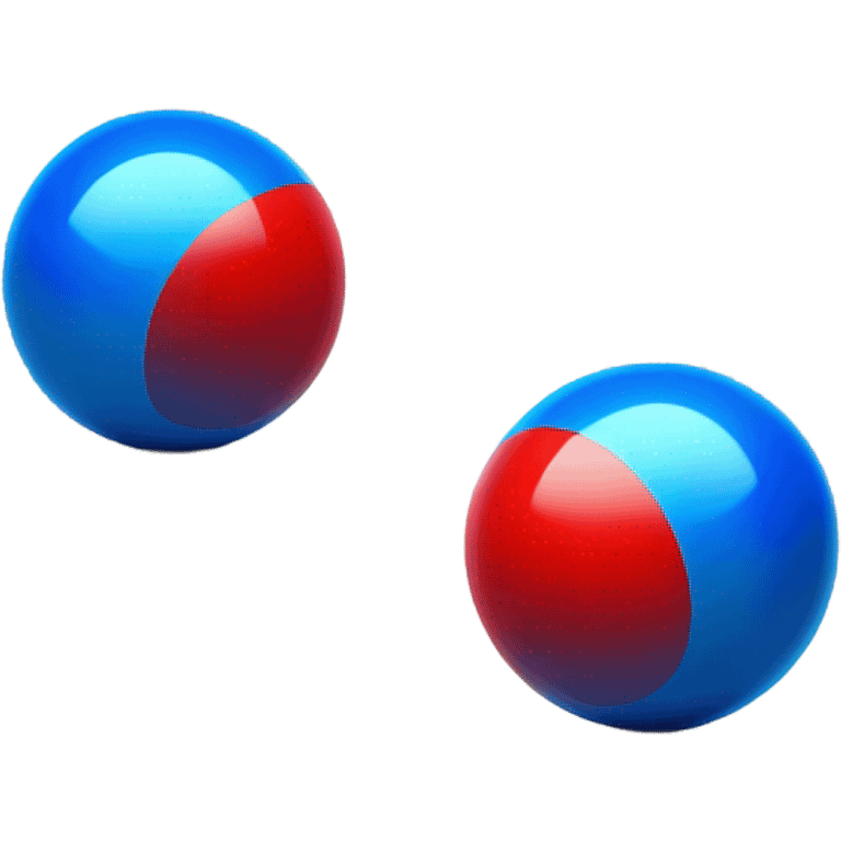 neon blue and red bocce ball emoji