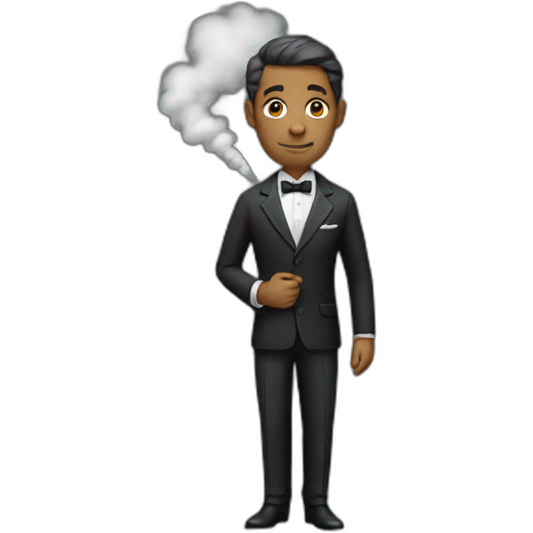 bold man dressed smoking suit emoji