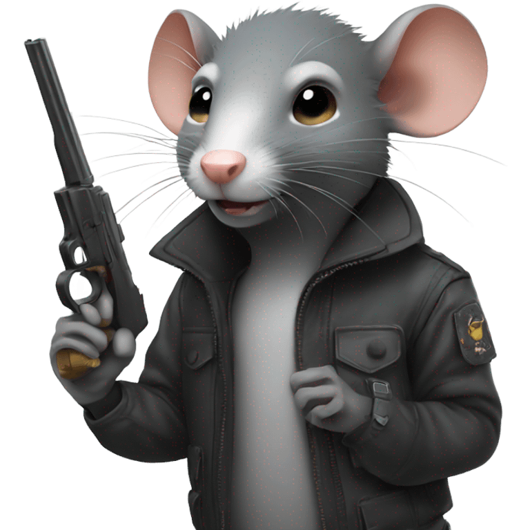 Rat with a gun emoji