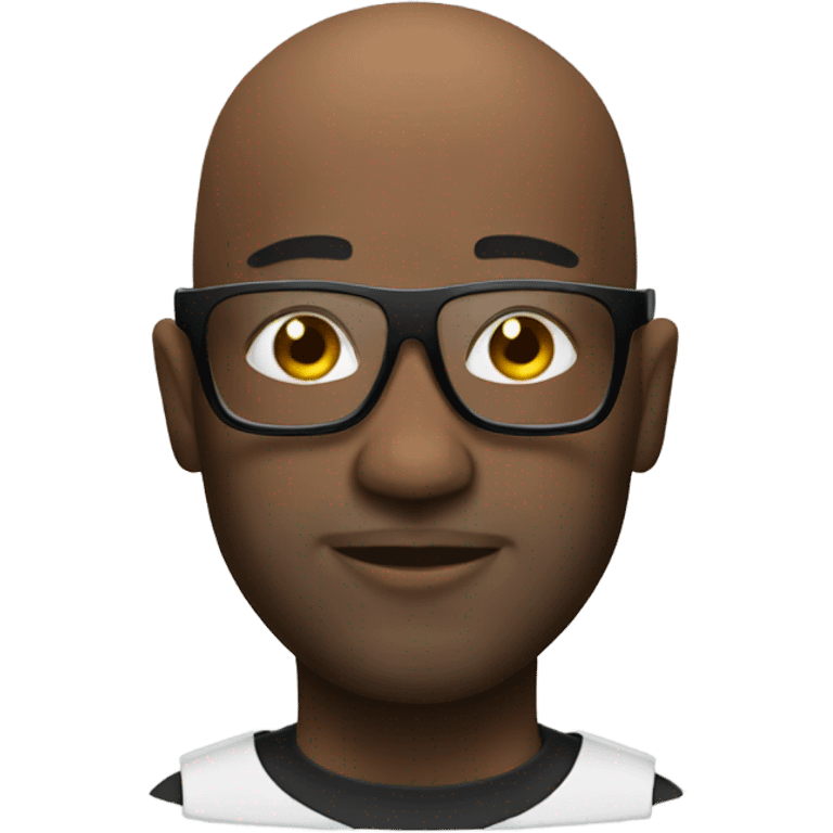 Black bald dj emoji