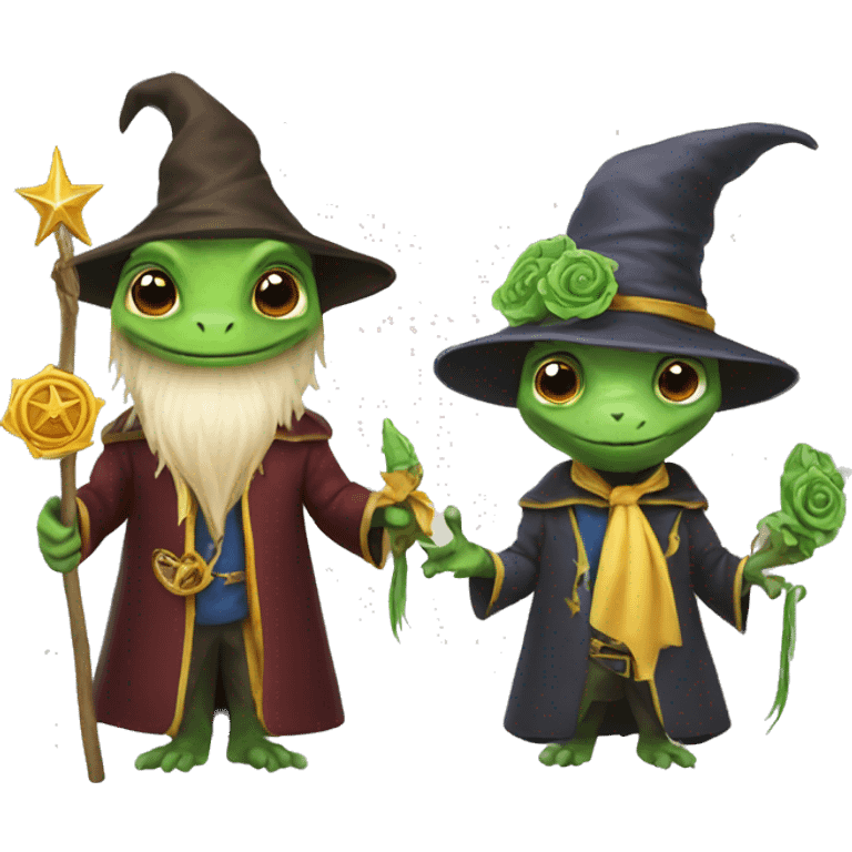 Lizard and wizard with rosettes emoji