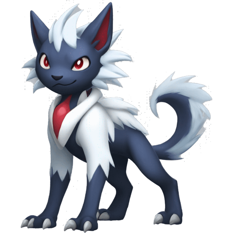 Cool Edgy Nargacuga-Absol-Zangoose-Sneasel-Quilava with a collar on, full body emoji