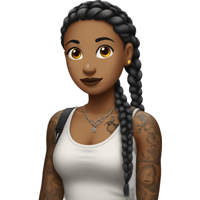 Girl with braids and tattoos emoji