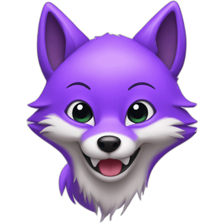 purple fox making a wink emoji