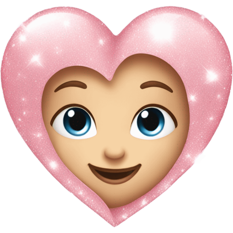 Baby pink love heart with sparkles  emoji