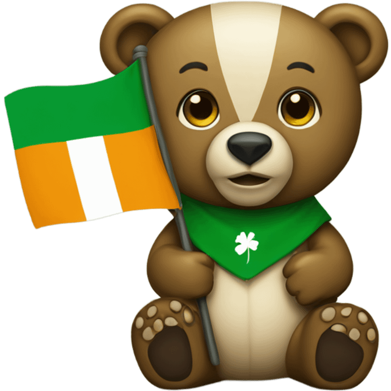 Bear with Ireland flag emoji