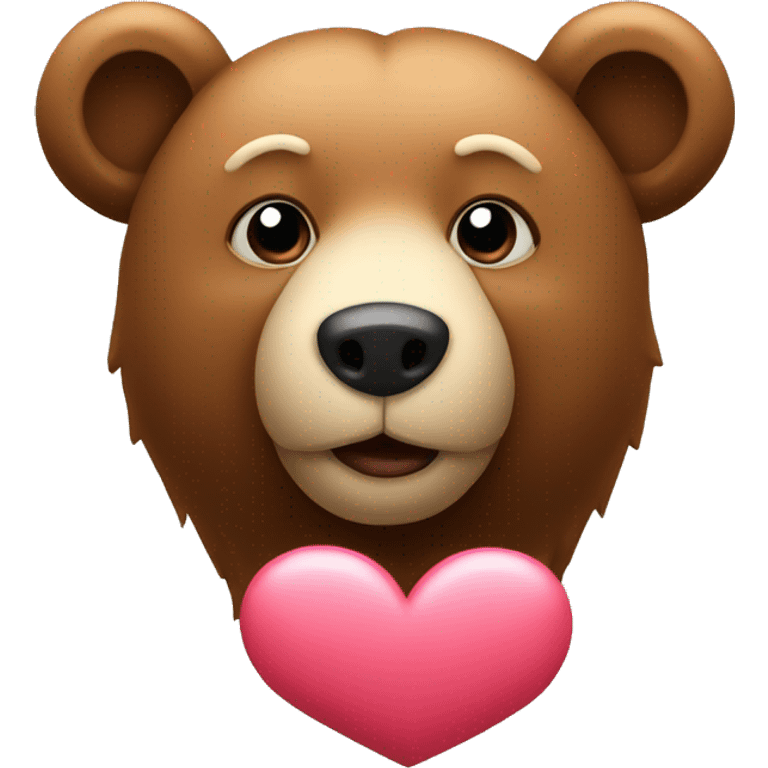 Heart with bear emoji