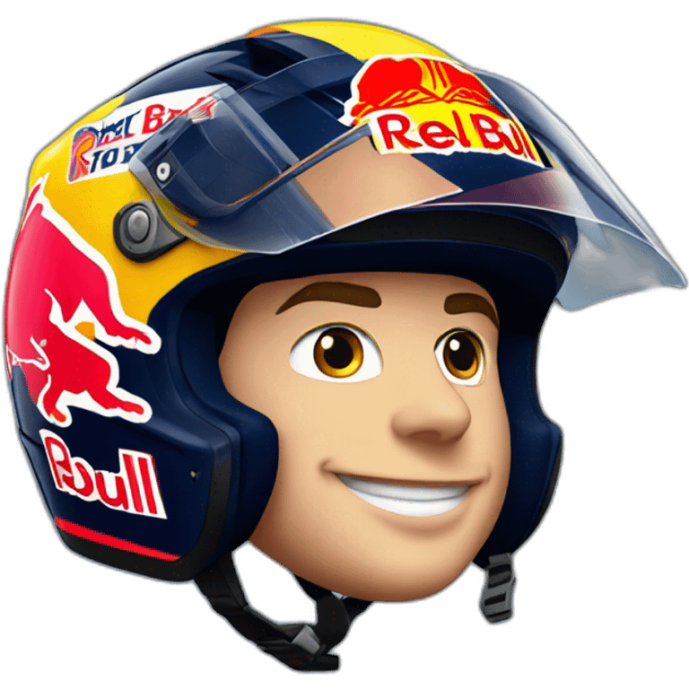 Max verstappen with redbull formula 1 helmet emoji