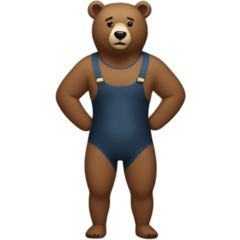 Bear wearing a unitard emoji