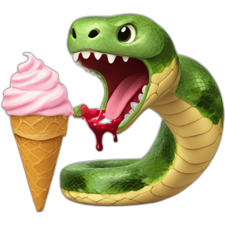 Snake in high heels eating ice cream  emoji