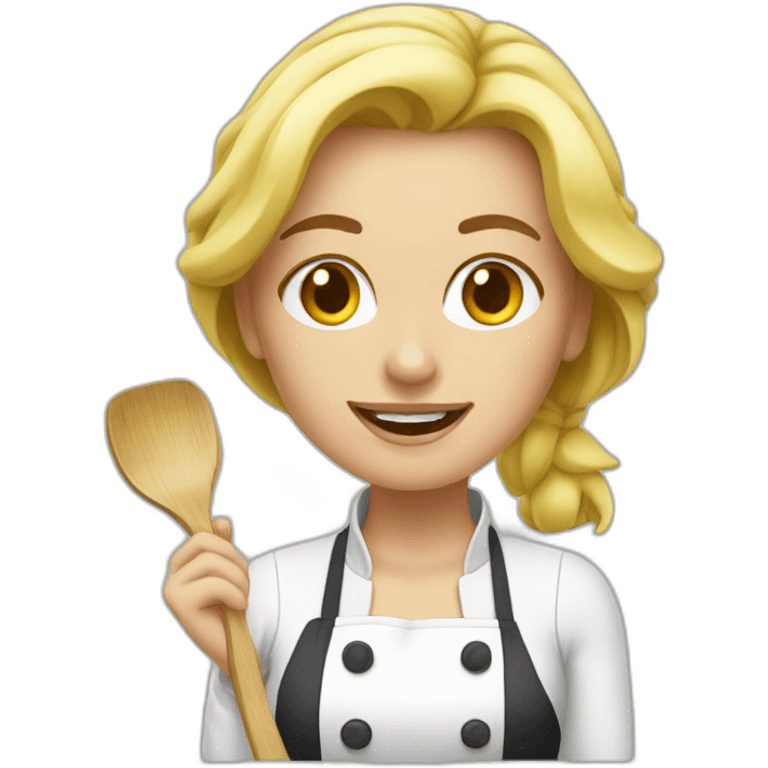 blonde woman cooking emoji