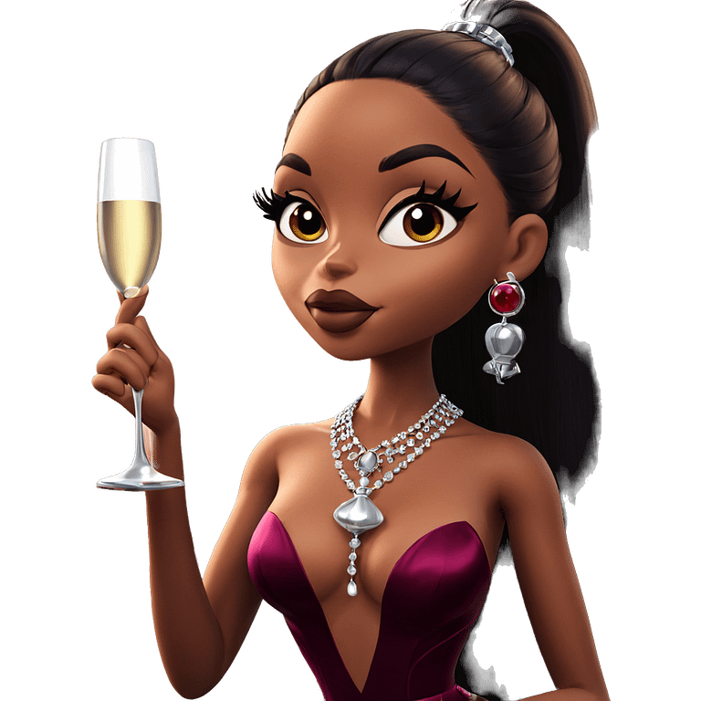 elegant girl with wine glass emoji