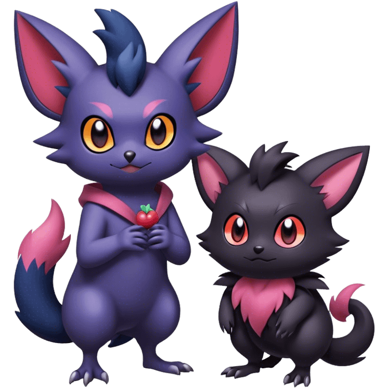 Edgy Cool Cute Kawaii Noibat-Zorua-Pokemon Full Body emoji