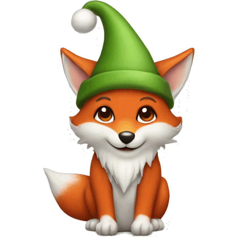 Cute Christmas fox gnome  emoji