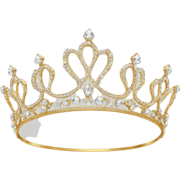 dainty british diamond tiara gold no background emoji