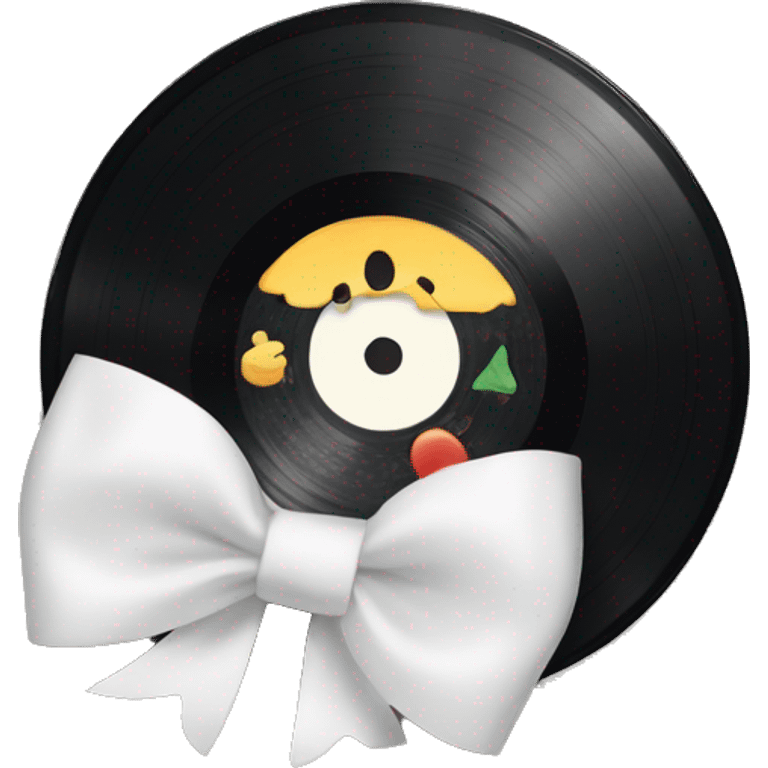  vinyl record with white bow emoji