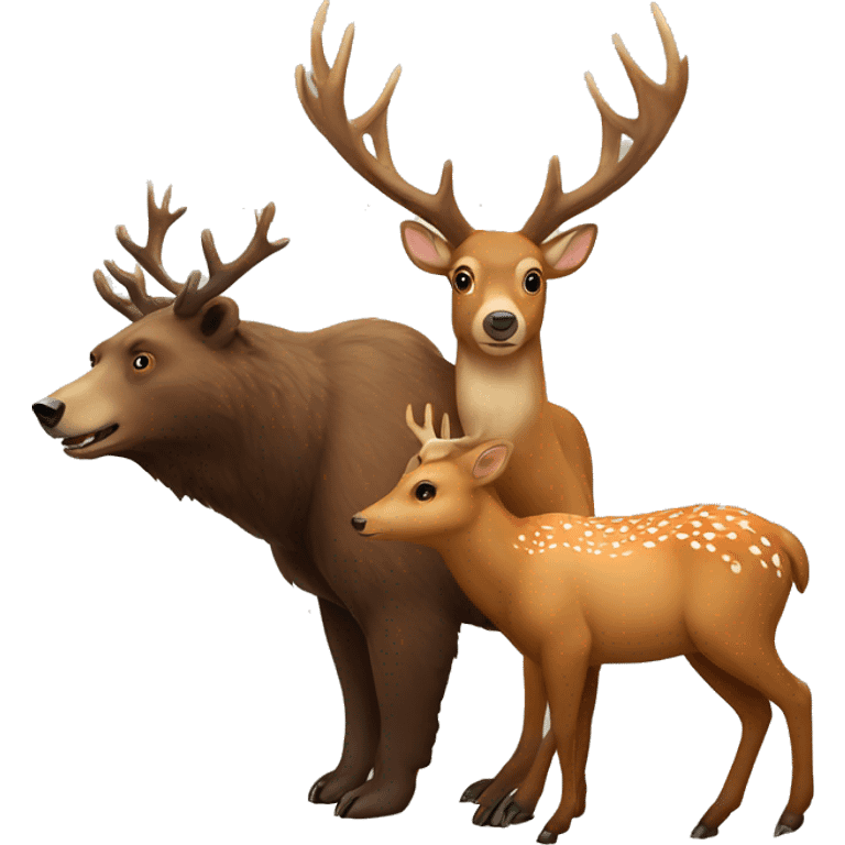 bear and deer emoji