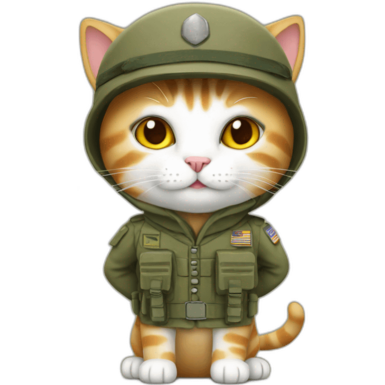 Cat with army costume emoji