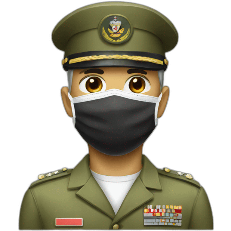 a military Head Portraits in a Medical masks emoji