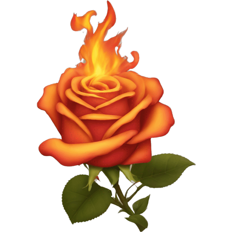 rose on fire emoji