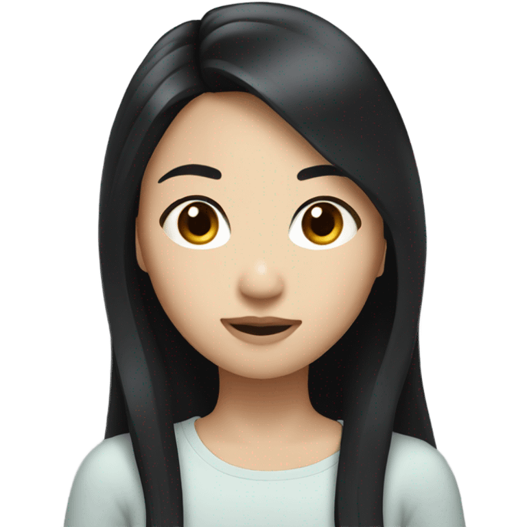 asian girl with white face and black hair  emoji