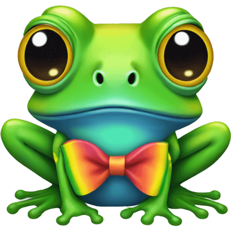 rainbow frog with a bow emoji