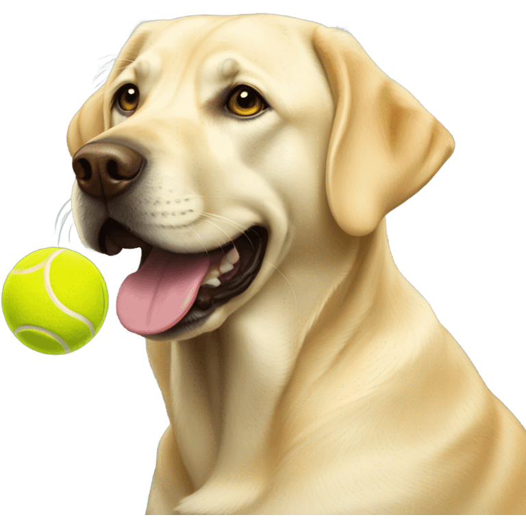 Yellow lab with tennis ball emoji