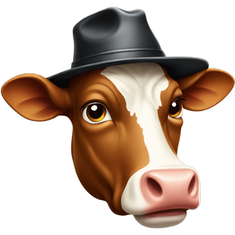 stupid cow in hat emoji