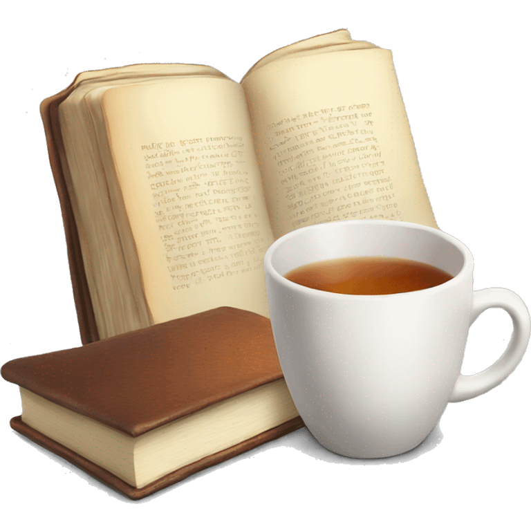 Cup of tea and book emoji