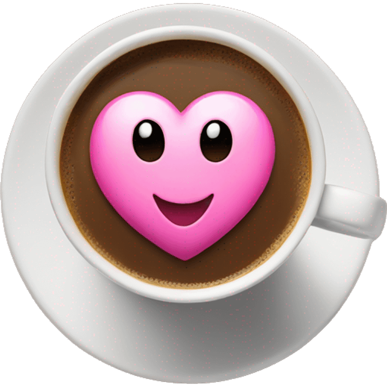 pink heart on top of cup of coffee emoji