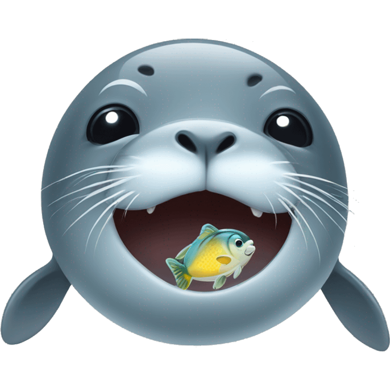 Seal with a fish emoji