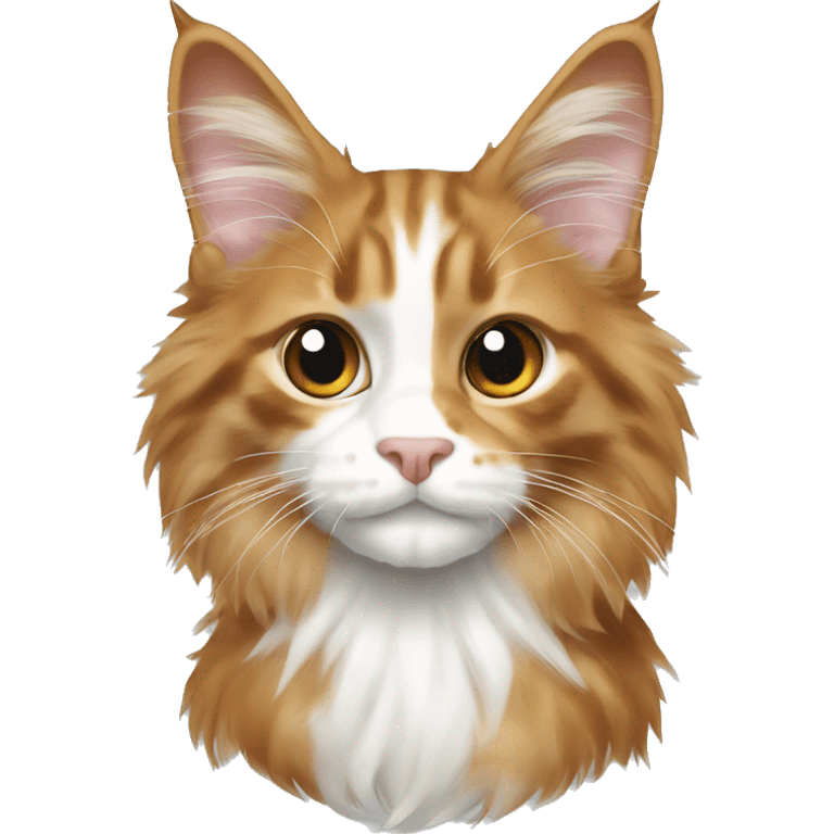 Mainecoon with  white and black little ginger  emoji