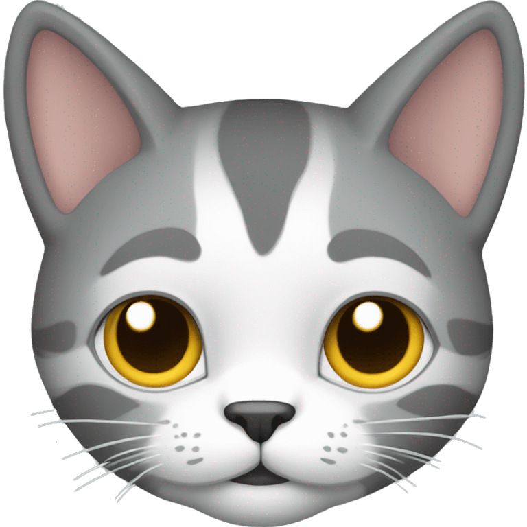 Gato de color gris solo rostro llorando emoji