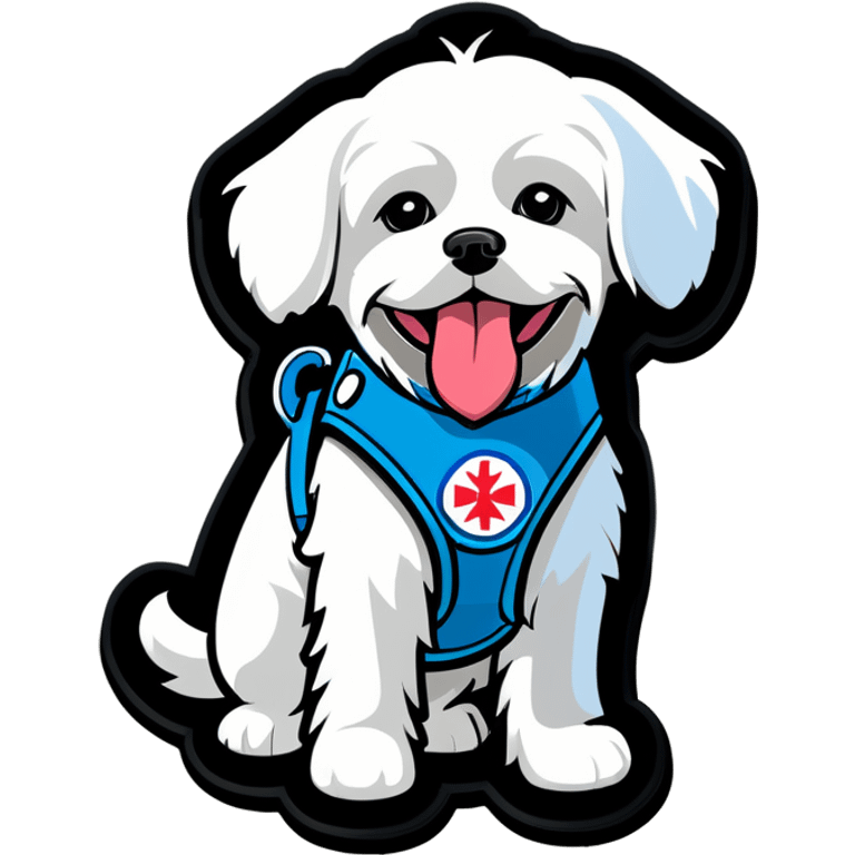 Maltese is a service dog harness with a medical symbol  emoji