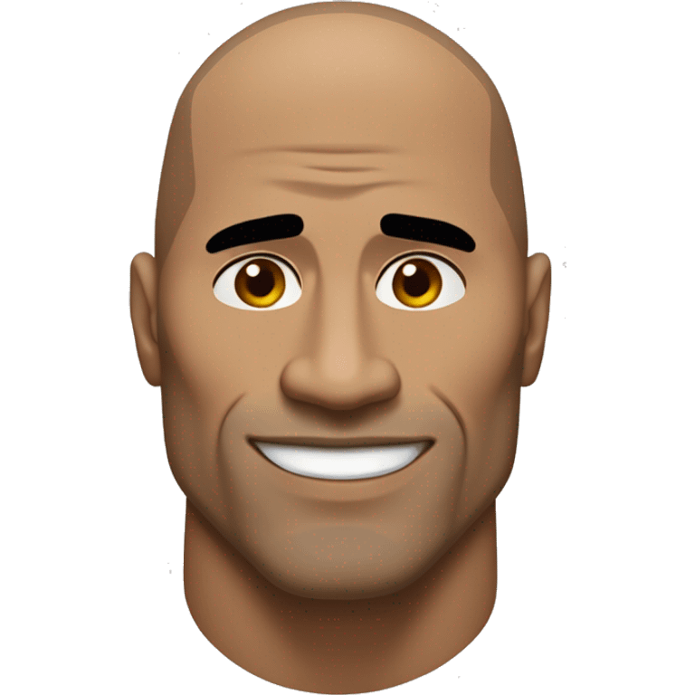 Face Shape: A broad, muscular face resembling Dwayne "The Rock" Johnson.
Eyebrow: One eyebrow raised high with a sharp arch, creating an expressive and slightly skeptical look.
Skin Tone: A light to medium brown skin tone to match The Rock’s complexion. emoji