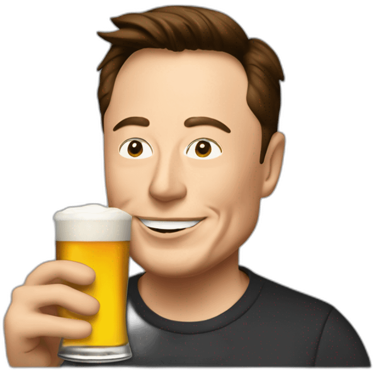 Elon Musk qui bois une bière emoji