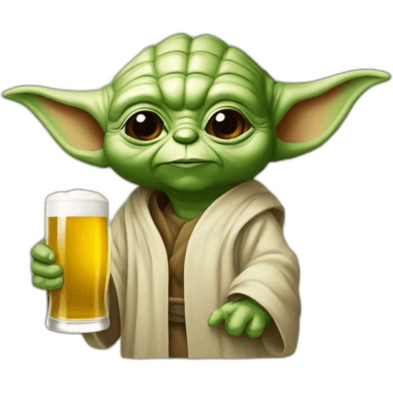 Yoda avec de la bière emoji