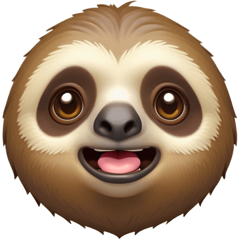 Cinematic Comical Sloth Portrait Emoji, Head tilted dramatically with an exaggeratedly shocked expression, featuring a slow, adorably sluggish form with wide, comically expressive eyes full of humorous disbelief, Simplified yet hilariously expressive features, highly detailed, glowing with a slightly sassy, lazy glow, high shine, dramatic yet playful, stylized with an air of quirky, unhurried attitude, soft glowing outline, capturing the essence of a meme-worthy sloth that looks ready to side-eye its way into viral fame! emoji