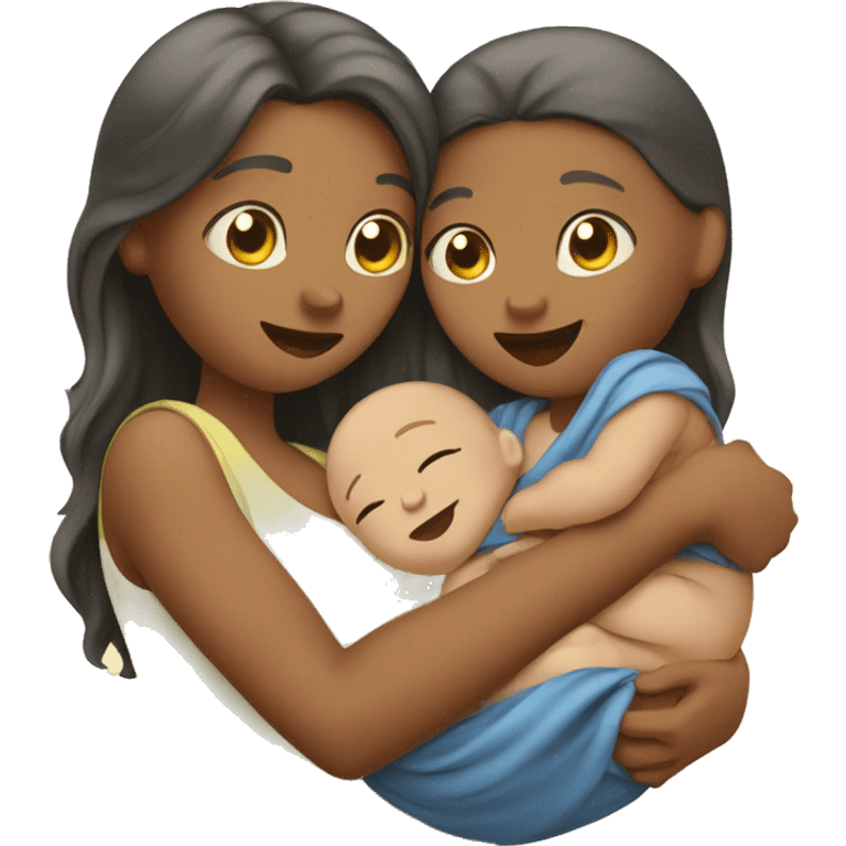 Human baby in hand of mother and father  emoji