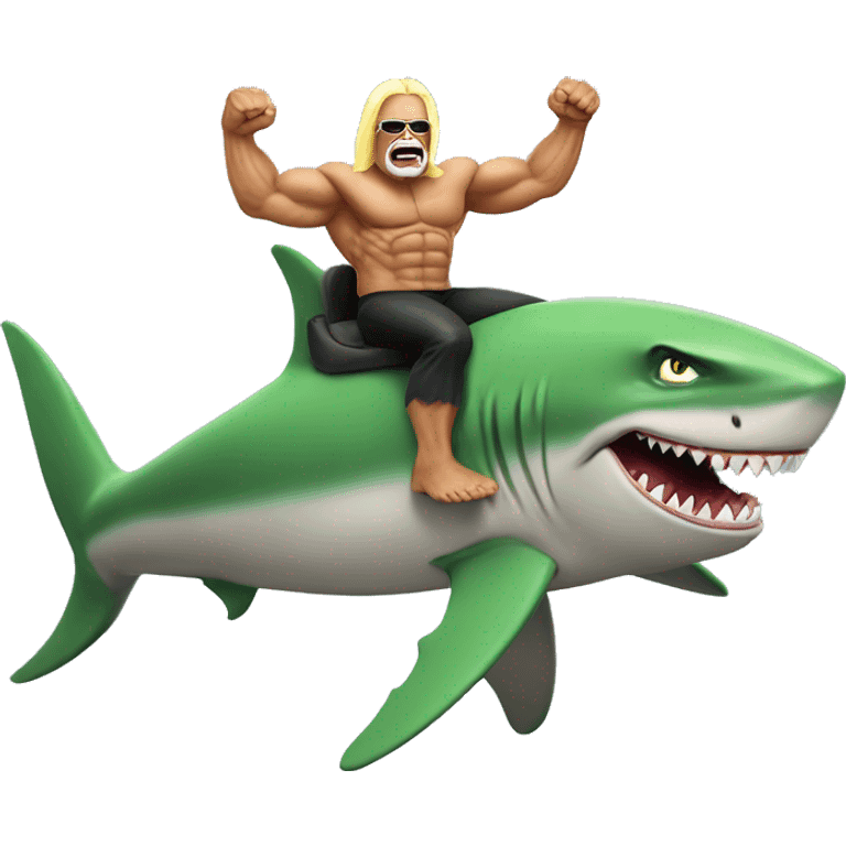 Hulk Hogan riding a shark emoji