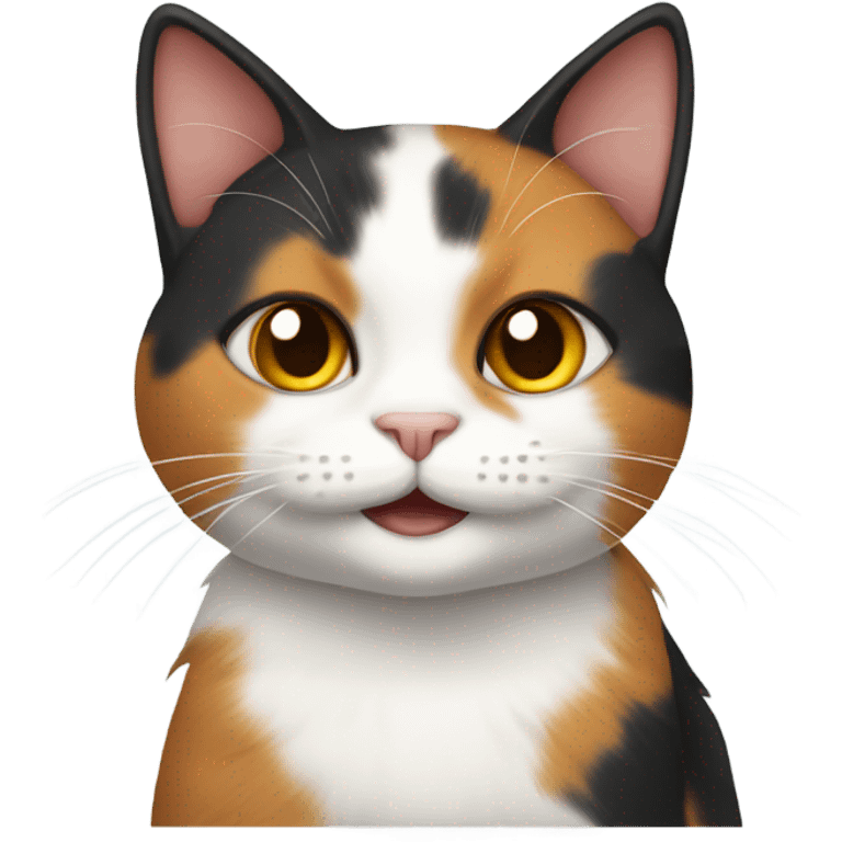 Calico cat smiling  emoji