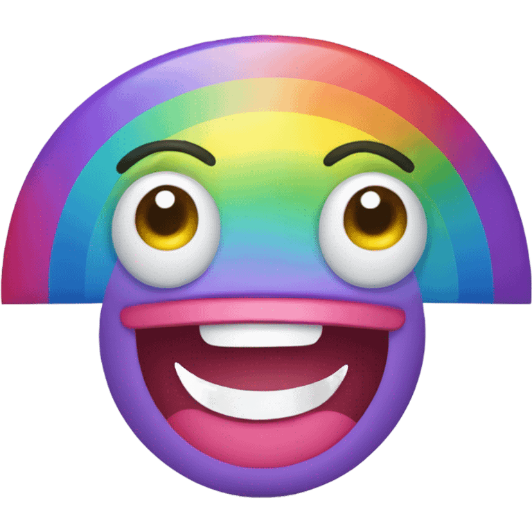 Kawaii smiling rainbow emoji