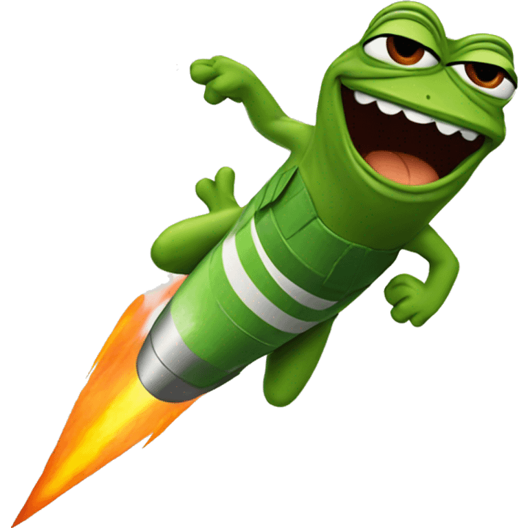 pepe with rocket  emoji