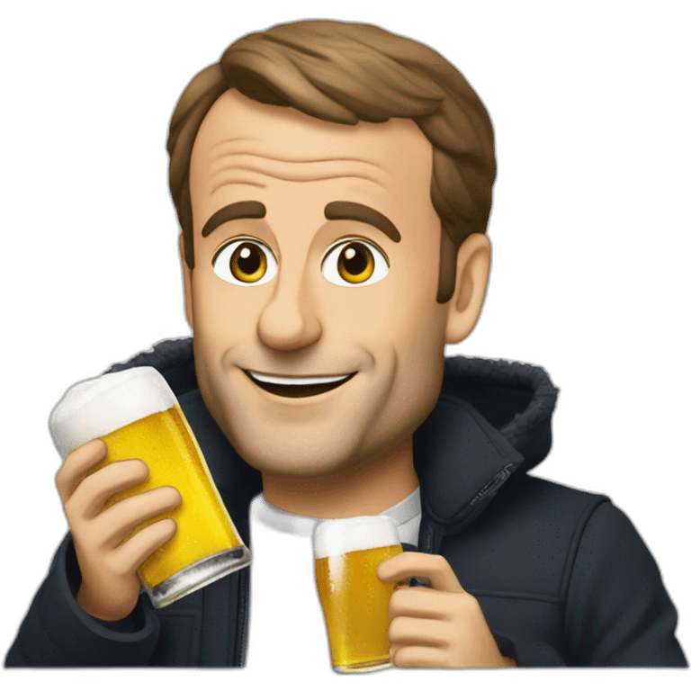 macron qui boit une biere emoji