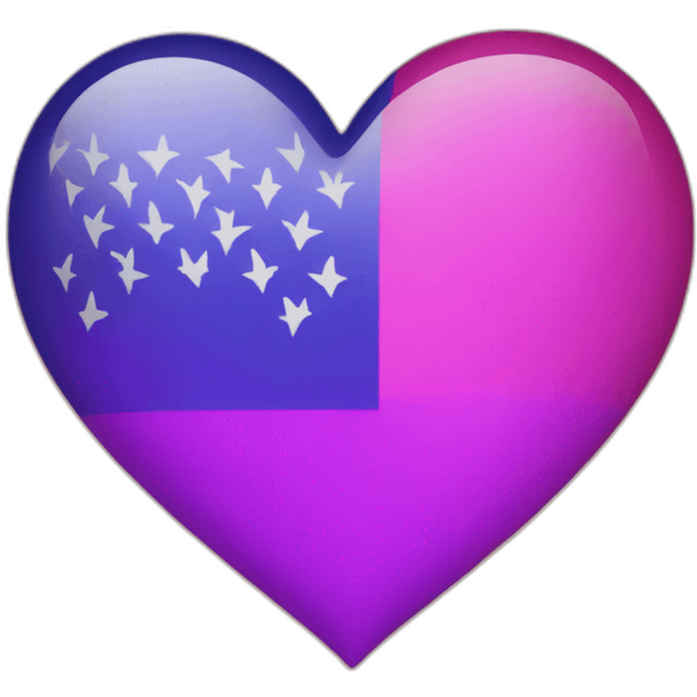 Bi flag with a heart emoji