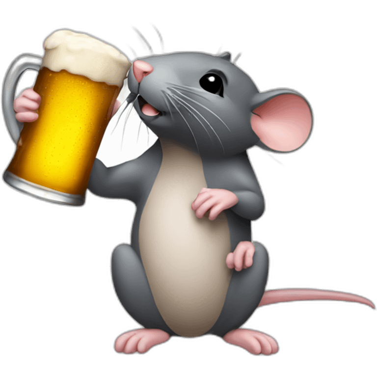 rat drinking a large beer emoji